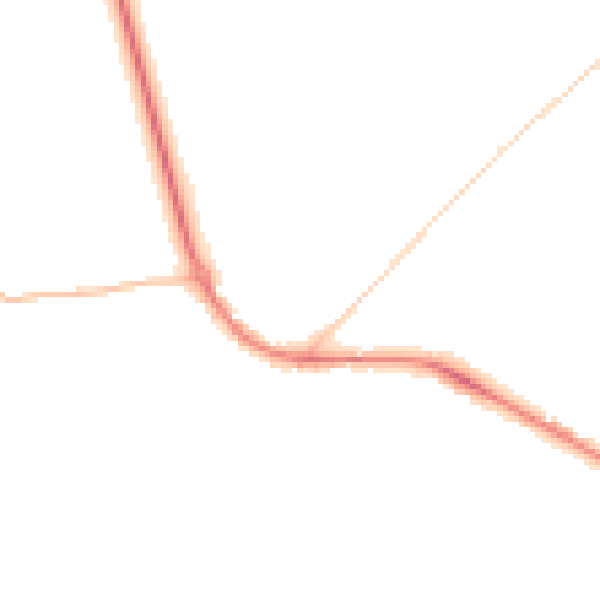 Night-time road noise heatmap for NE25 0FA