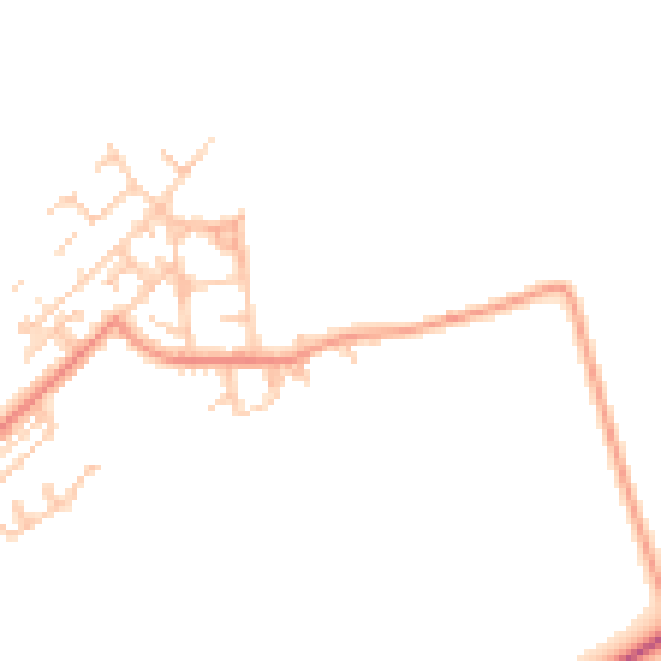 Daytime road noise heatmap for NE25 0GH