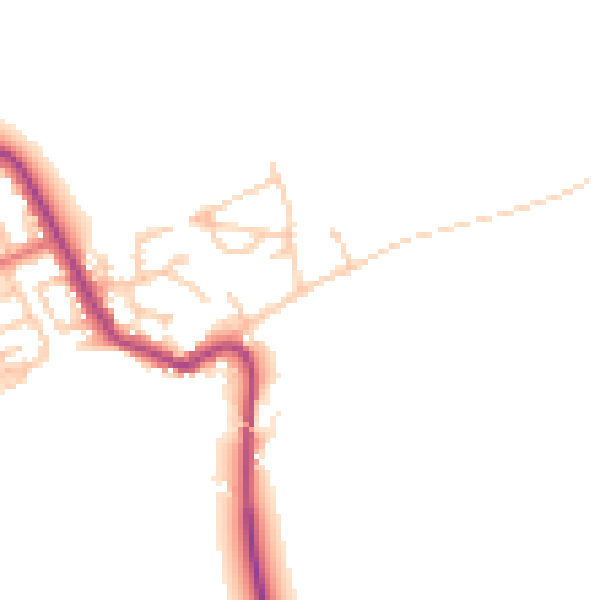 Daytime road noise heatmap for NE25 0LB