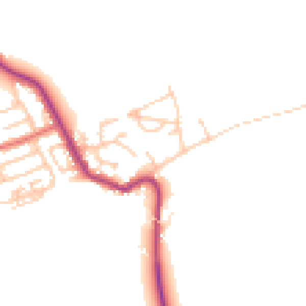 Daytime road noise heatmap for NE25 0LD