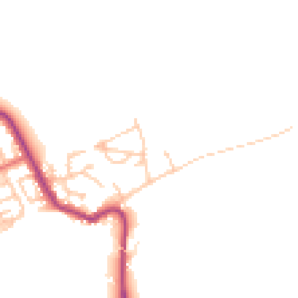 Daytime road noise heatmap for NE25 0LE