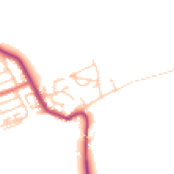 Daytime road noise heatmap for NE25 0LF