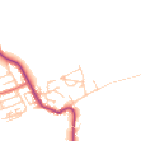 Daytime road noise heatmap for NE25 0LG
