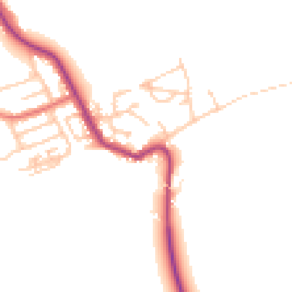 Daytime road noise heatmap for NE25 0LH