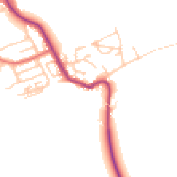 Daytime road noise heatmap for NE25 0LP