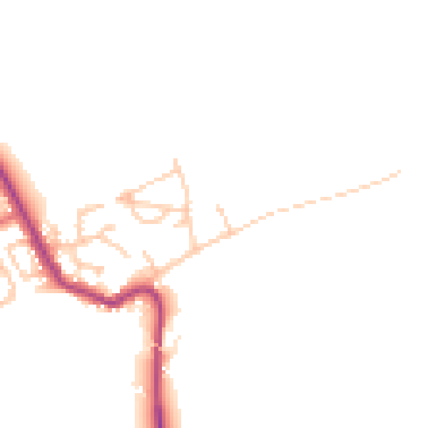 Daytime road noise heatmap for NE25 0LQ