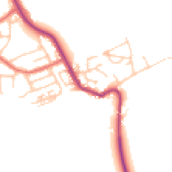 Daytime road noise heatmap for NE25 0LS