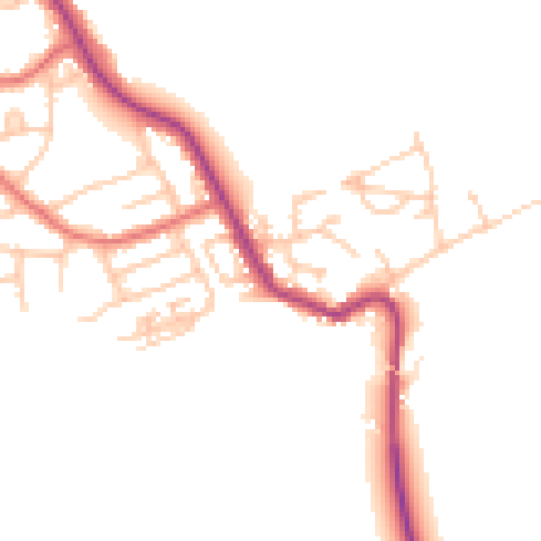 Daytime road noise heatmap for NE25 0LT