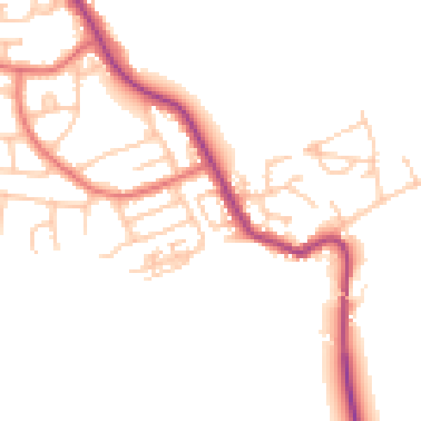 Daytime road noise heatmap for NE25 0LZ