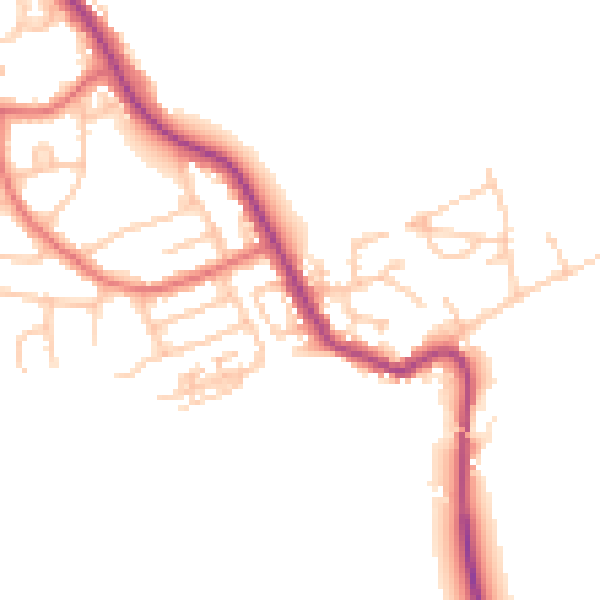 Daytime road noise heatmap for NE25 0ND