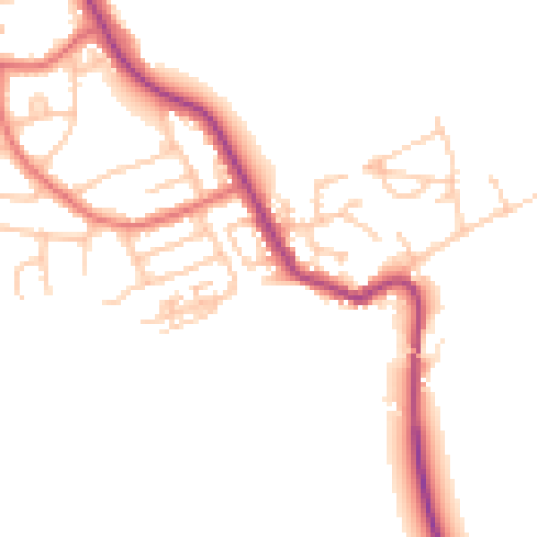 Daytime road noise heatmap for NE25 0NU