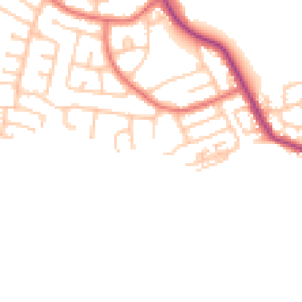 Daytime road noise heatmap for NE25 0PE
