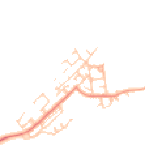 Daytime road noise heatmap for NE25 0RD