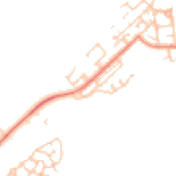 Daytime road noise heatmap for NE25 0RG