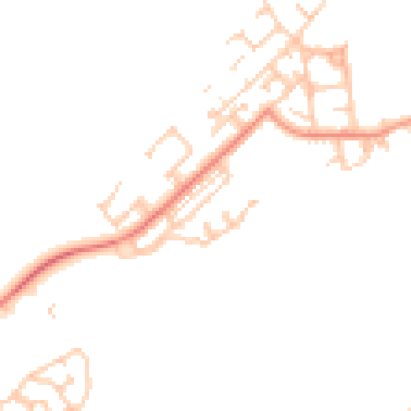 Daytime road noise heatmap for NE25 0RH
