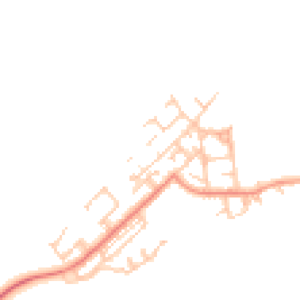 Daytime road noise heatmap for NE25 0RN
