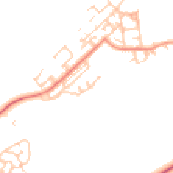 Daytime road noise heatmap for NE25 0RQ