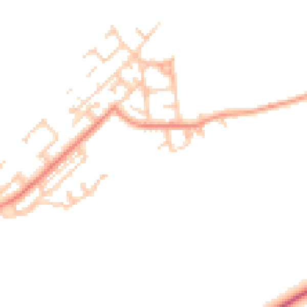 Daytime road noise heatmap for NE25 0RR