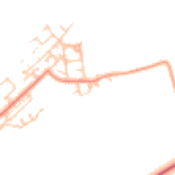 Daytime road noise heatmap for NE25 0RU