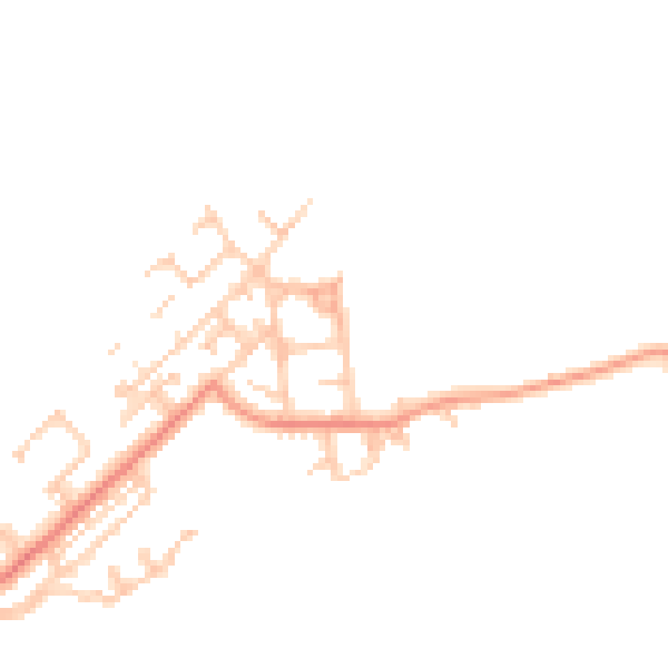 Daytime road noise heatmap for NE25 0SB