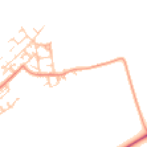 Daytime road noise heatmap for NE25 0SH