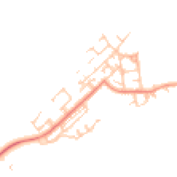 Daytime road noise heatmap for NE25 0SN