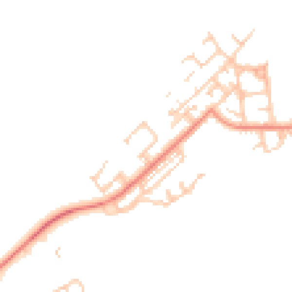 Daytime road noise heatmap for NE25 0SR