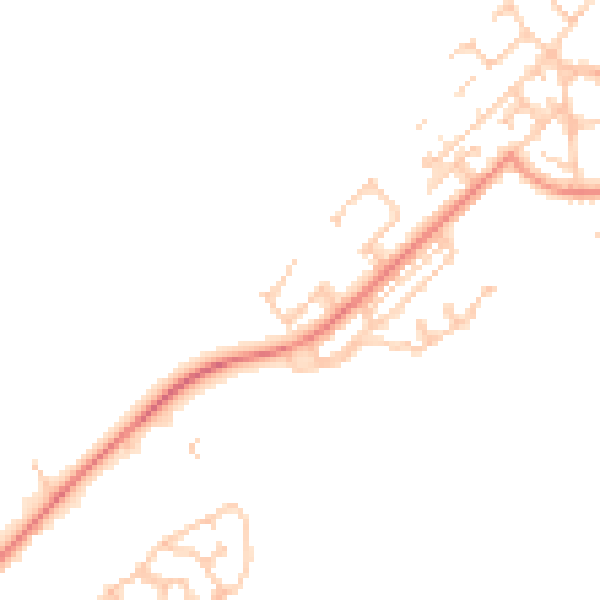 Daytime road noise heatmap for NE25 0SS