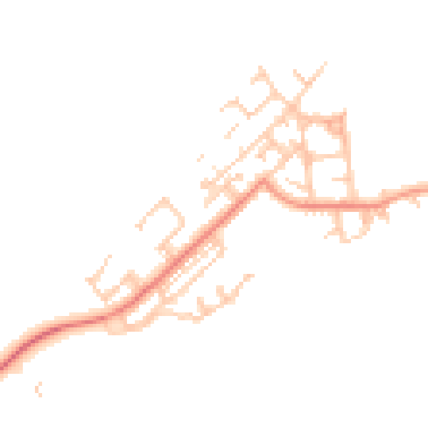 Daytime road noise heatmap for NE25 0SW
