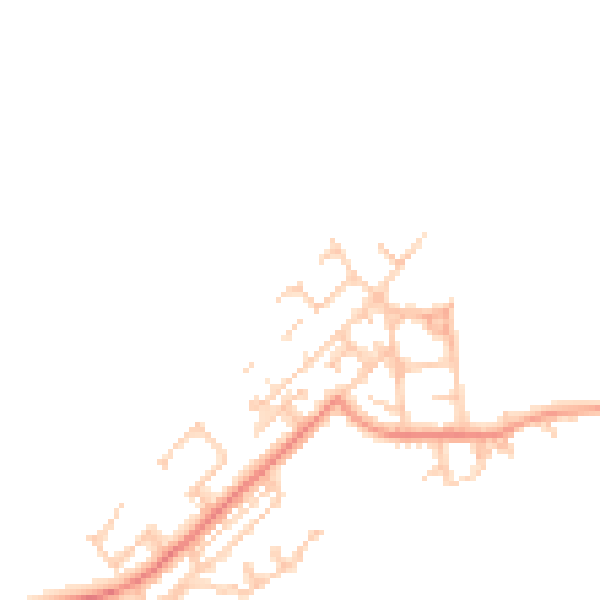 Daytime road noise heatmap for NE25 0TA