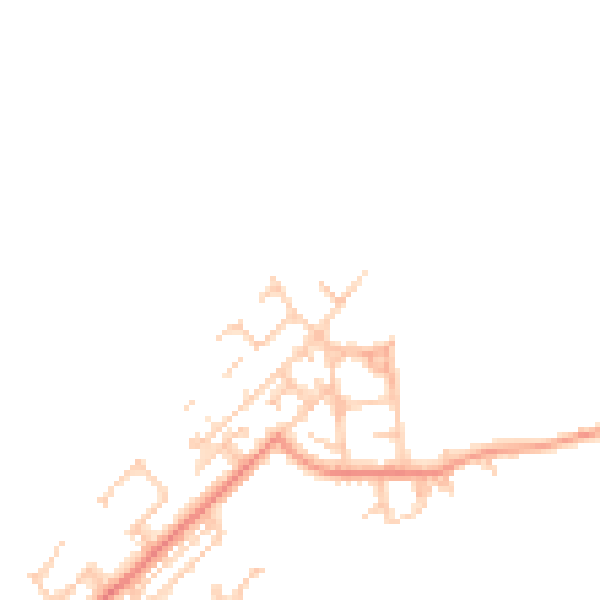 Daytime road noise heatmap for NE25 0TB
