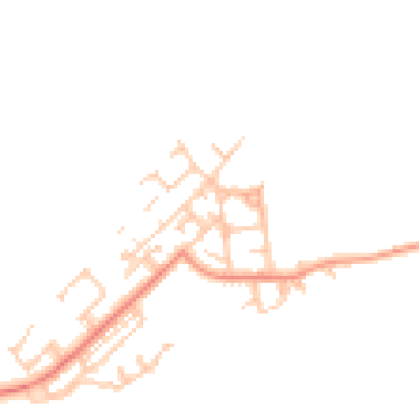 Daytime road noise heatmap for NE25 0TE