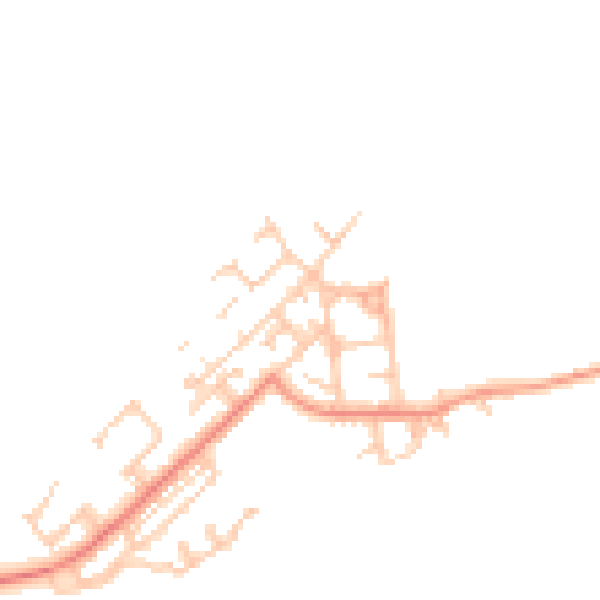 Daytime road noise heatmap for NE25 0TF