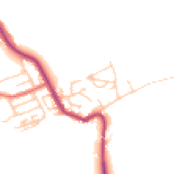 Daytime road noise heatmap for NE25 0TU