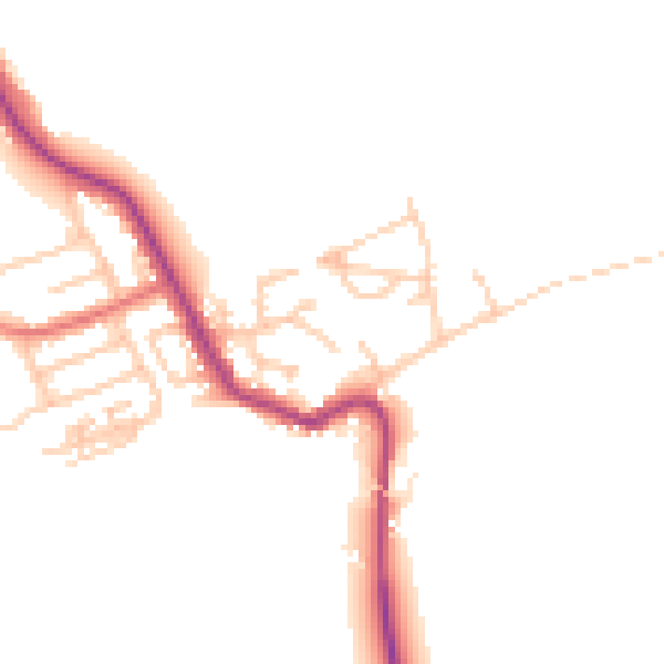 Daytime road noise heatmap for NE25 0TX