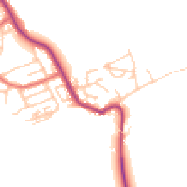 Daytime road noise heatmap for NE25 0TY