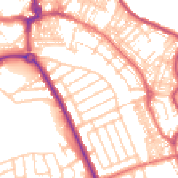 Daytime road noise heatmap for NE25 8QD