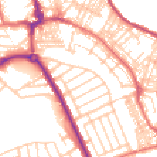 Daytime road noise heatmap for NE25 8QQ