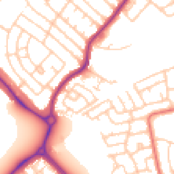 Daytime road noise heatmap for NE25 8UN