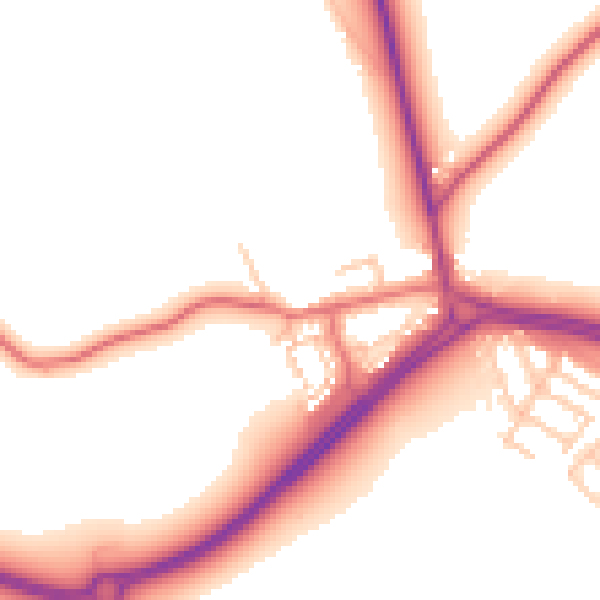 Daytime road noise heatmap for NE25 9BE