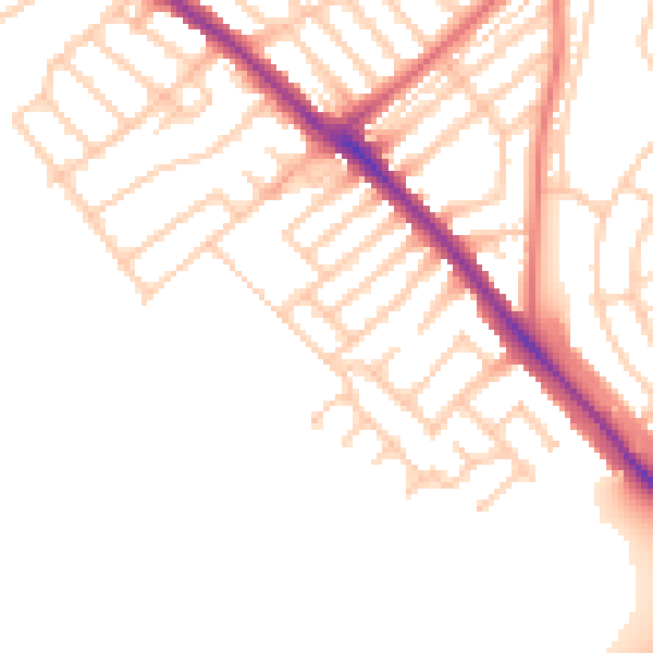Daytime road noise heatmap for NE25 9DJ
