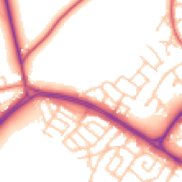 Daytime road noise heatmap for NE25 9GF