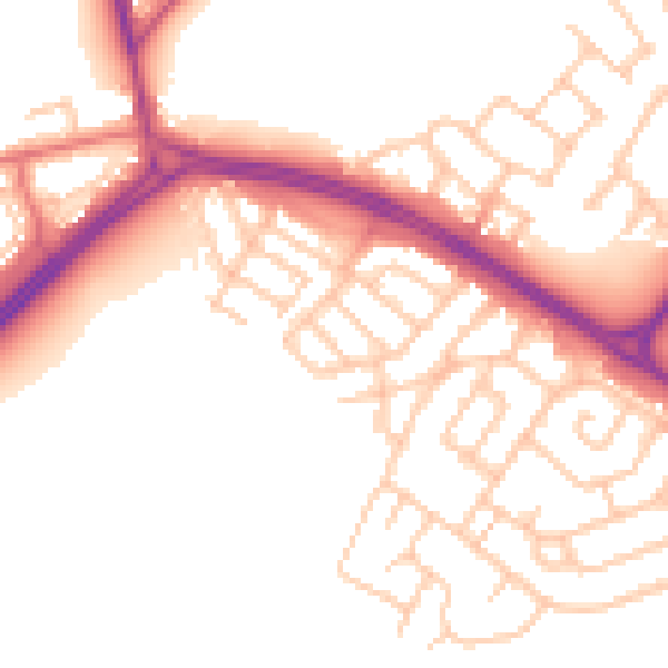 Daytime road noise heatmap for NE25 9HL