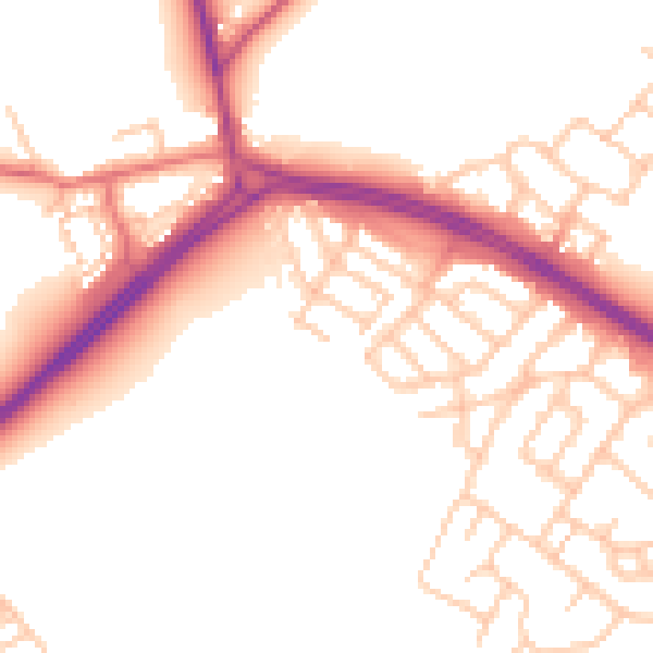 Daytime road noise heatmap for NE25 9HR
