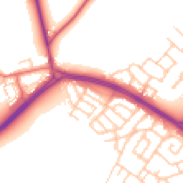 Daytime road noise heatmap for NE25 9JJ