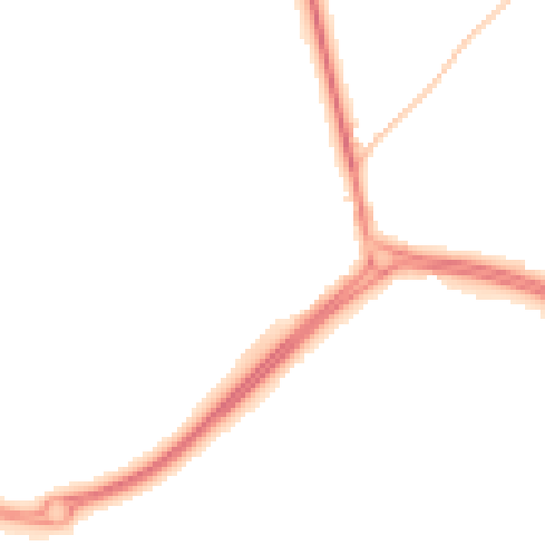 Night-time road noise heatmap for NE25 9LG