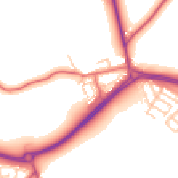 Daytime road noise heatmap for NE25 9LH