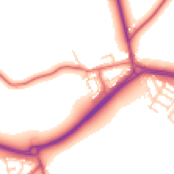 Daytime road noise heatmap for NE25 9LJ