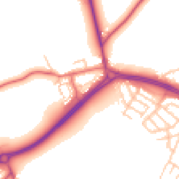 Daytime road noise heatmap for NE25 9LL