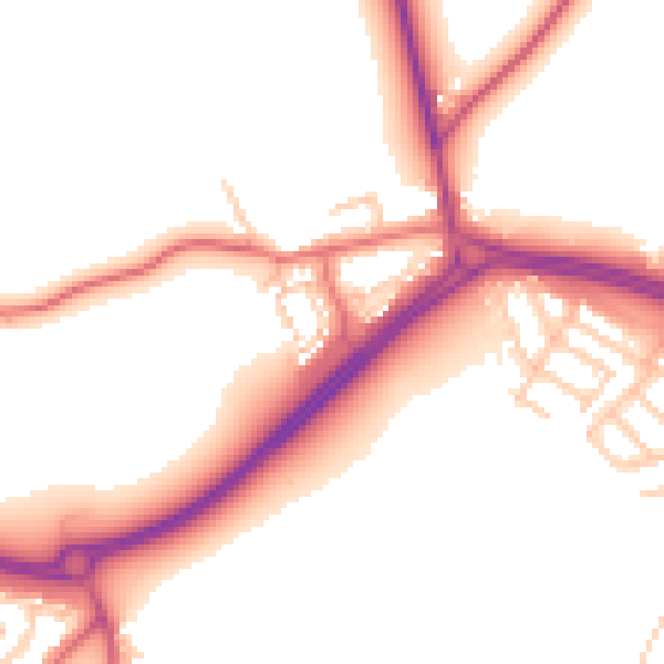Daytime road noise heatmap for NE25 9LQ